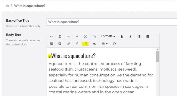 inserting an anchor point