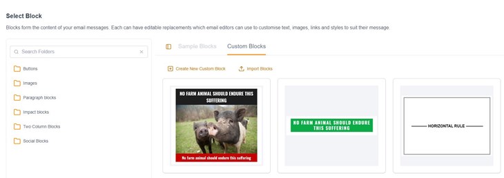 Engaging Networks email blocks library