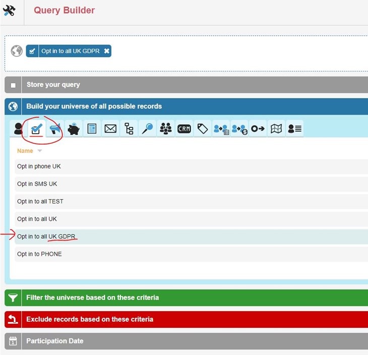 Query Builder Opt In