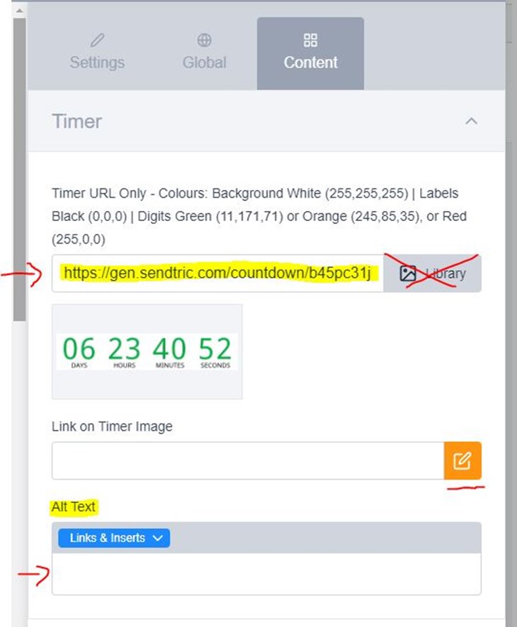 Counter Block Settings