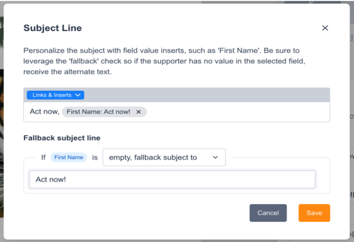 Subject line and fallback