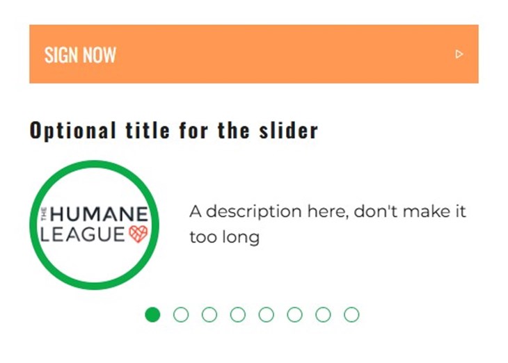 A screenshot of the image slider in situ on the page