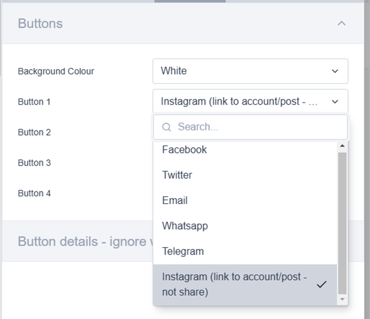 Instagram in share block